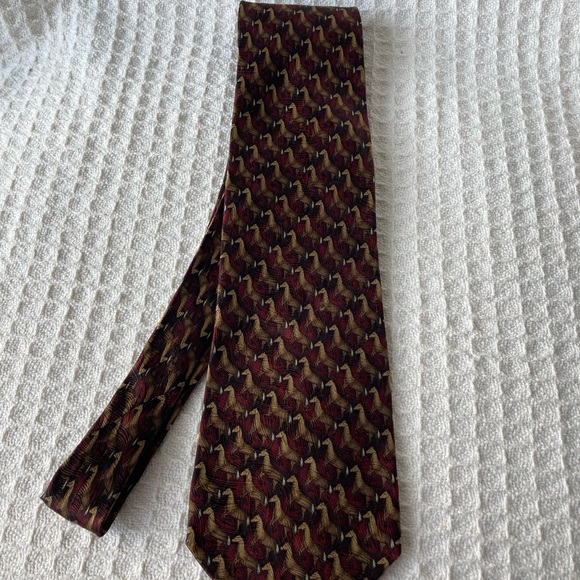 The Nature Conservancy Mens Prezwalski’s Wild Horse Print 100% Silk Tie - Picture 2 of 5